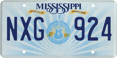 MS license plate NXG924
