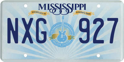 MS license plate NXG927