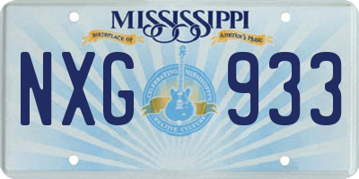 MS license plate NXG933