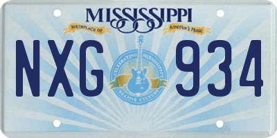 MS license plate NXG934