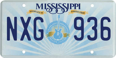 MS license plate NXG936
