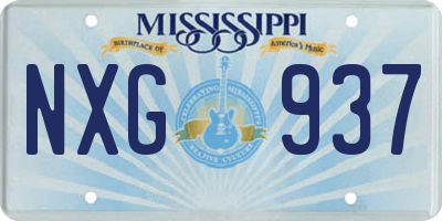 MS license plate NXG937