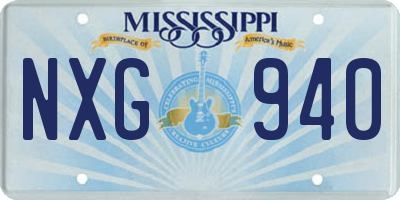 MS license plate NXG940