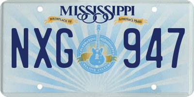 MS license plate NXG947