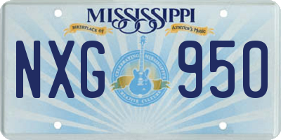 MS license plate NXG950