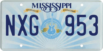 MS license plate NXG953