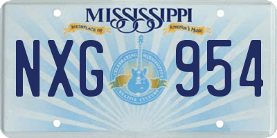 MS license plate NXG954