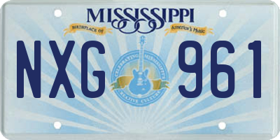 MS license plate NXG961