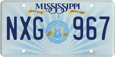 MS license plate NXG967