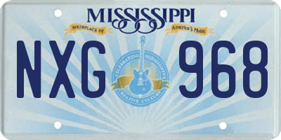 MS license plate NXG968