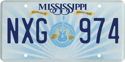 MS license plate NXG974