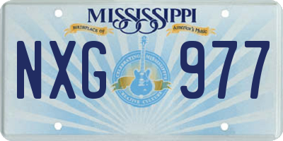 MS license plate NXG977