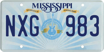 MS license plate NXG983