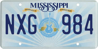 MS license plate NXG984