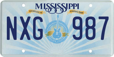 MS license plate NXG987