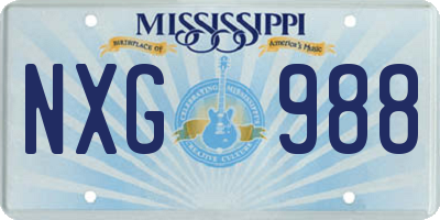 MS license plate NXG988