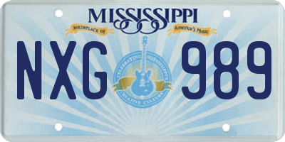 MS license plate NXG989