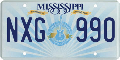 MS license plate NXG990