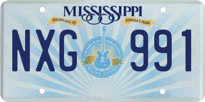 MS license plate NXG991