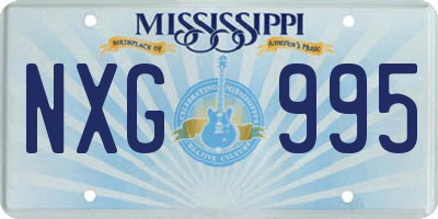 MS license plate NXG995