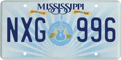 MS license plate NXG996