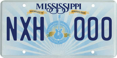 MS license plate NXH000