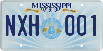 MS license plate NXH001