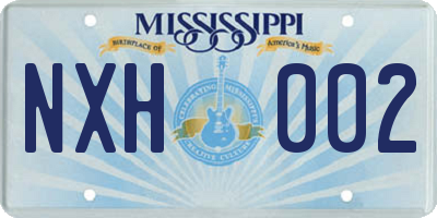 MS license plate NXH002