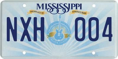 MS license plate NXH004