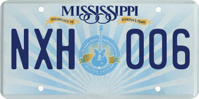 MS license plate NXH006