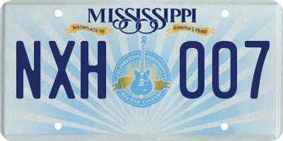 MS license plate NXH007