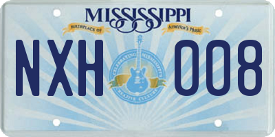 MS license plate NXH008