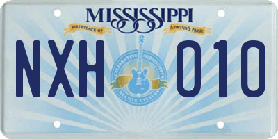 MS license plate NXH010