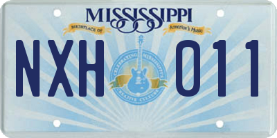 MS license plate NXH011