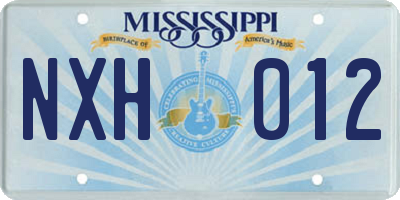 MS license plate NXH012