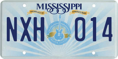 MS license plate NXH014