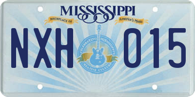MS license plate NXH015