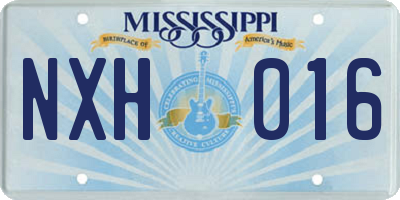 MS license plate NXH016