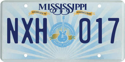 MS license plate NXH017
