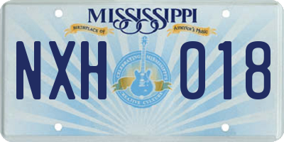 MS license plate NXH018