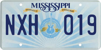 MS license plate NXH019