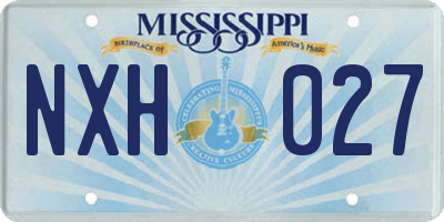 MS license plate NXH027