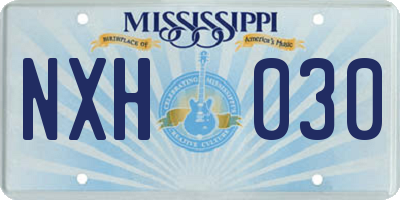 MS license plate NXH030