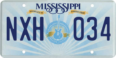MS license plate NXH034