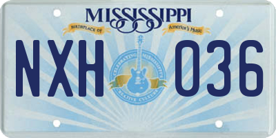 MS license plate NXH036