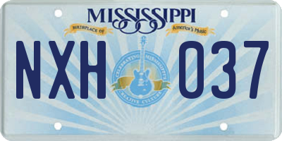 MS license plate NXH037