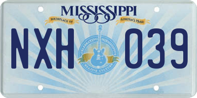 MS license plate NXH039