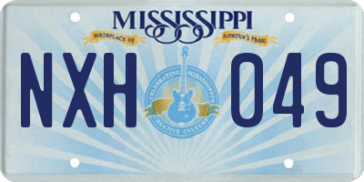 MS license plate NXH049