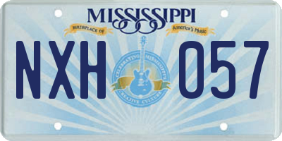 MS license plate NXH057