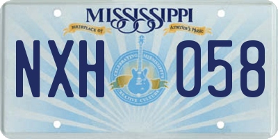 MS license plate NXH058